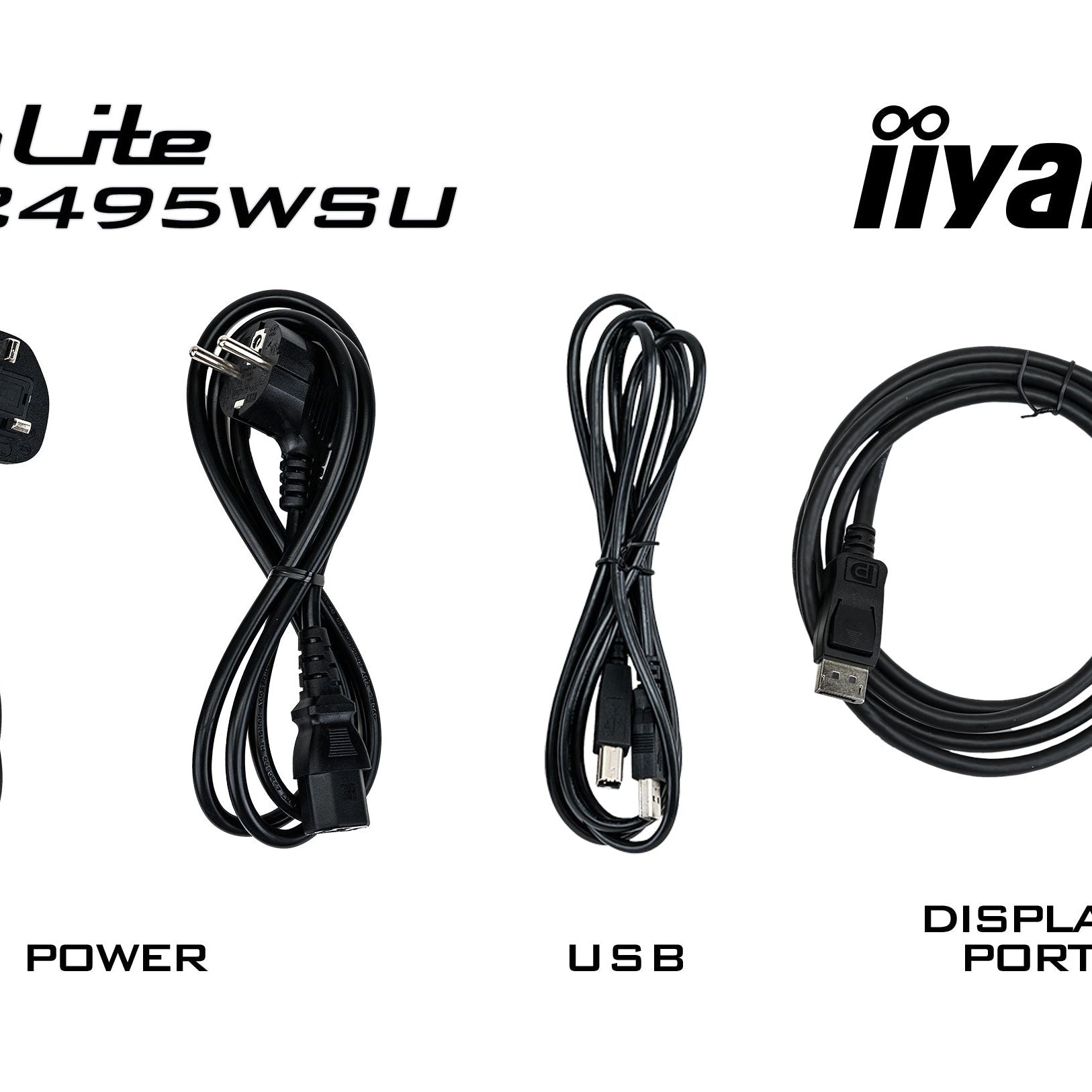 Black iiyama ProLite XU2495WSU-B7 computer monitor 61 cm (24") 1920 x 1200 pixels 4K Ultra HD LED Black