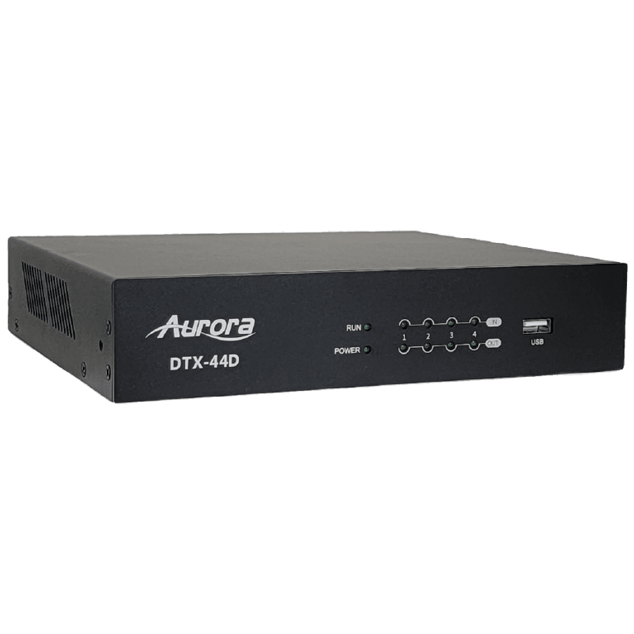 Dark Slate Gray Aurora DTX-44D 4x4 Dante DSP with 4x4 analog in and out