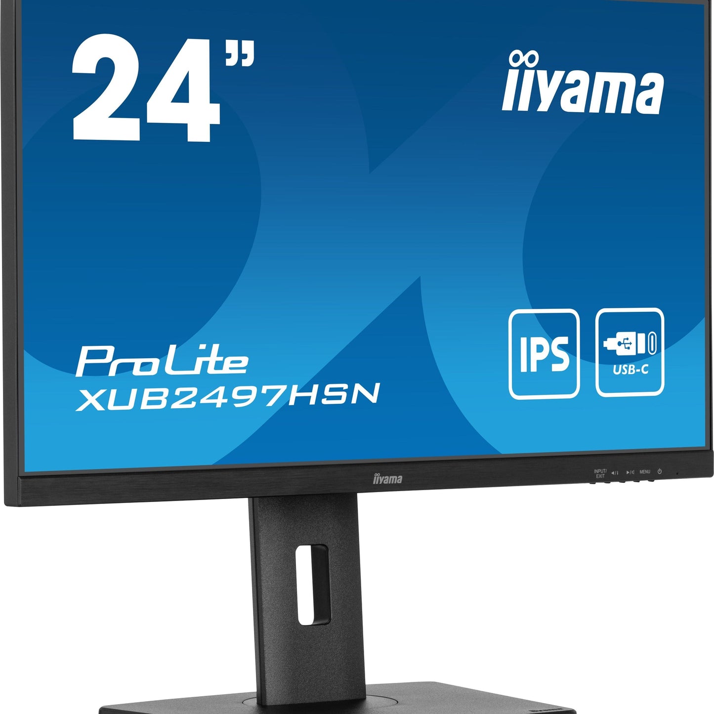 Dark Cyan iiyama ProLite XUB2497HSN-B2 24" Full HD LED Desktop Monitor with USB-C Hub & RJ45 Port
