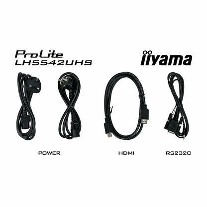 Black iiyama ProLite LH5542UHS-B3 55" IPS 4K LFD 18/7 with Android 8.0 and iiyama N-sign integrated Signage Platform