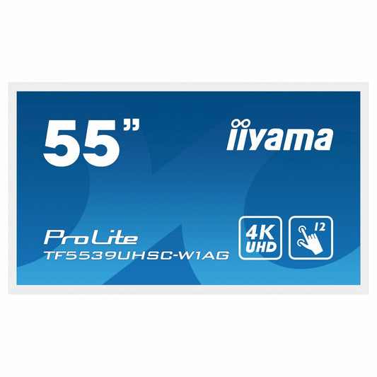 Dark Cyan iiyama TF5539UHSC-W1AG 55" IPS 4K PCAP 12pt Touch Open Frame LFD with Anti Glare, White, 24/7 Operation, IPX1 rated
