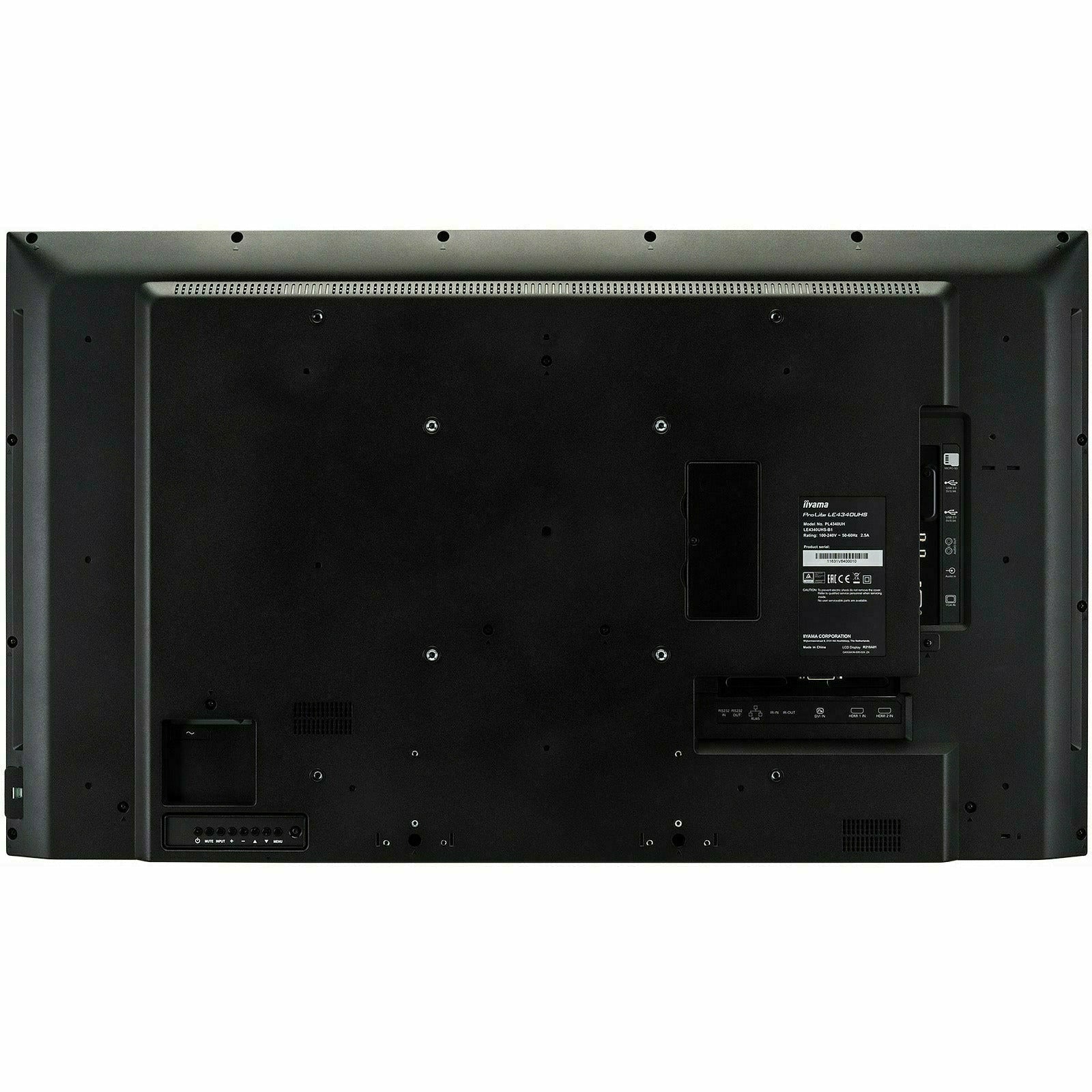 Black iiyama ProLite LE4340UHS-B1 43" 4K LFD 18/7 with iiyama N-sign integrated Signage Platform