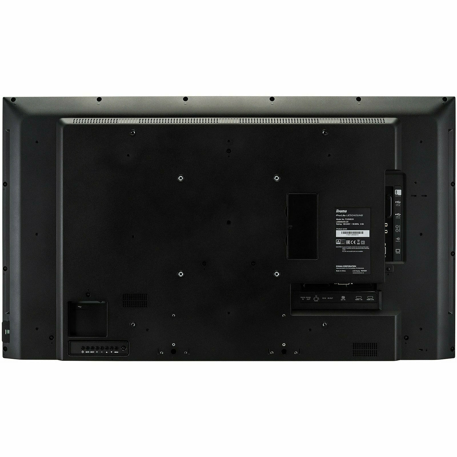 Black iiyama ProLite LE5040UHS-B1 50" Professional Digital Signage display with a 18/7 operating time and a 4K UHD resolution