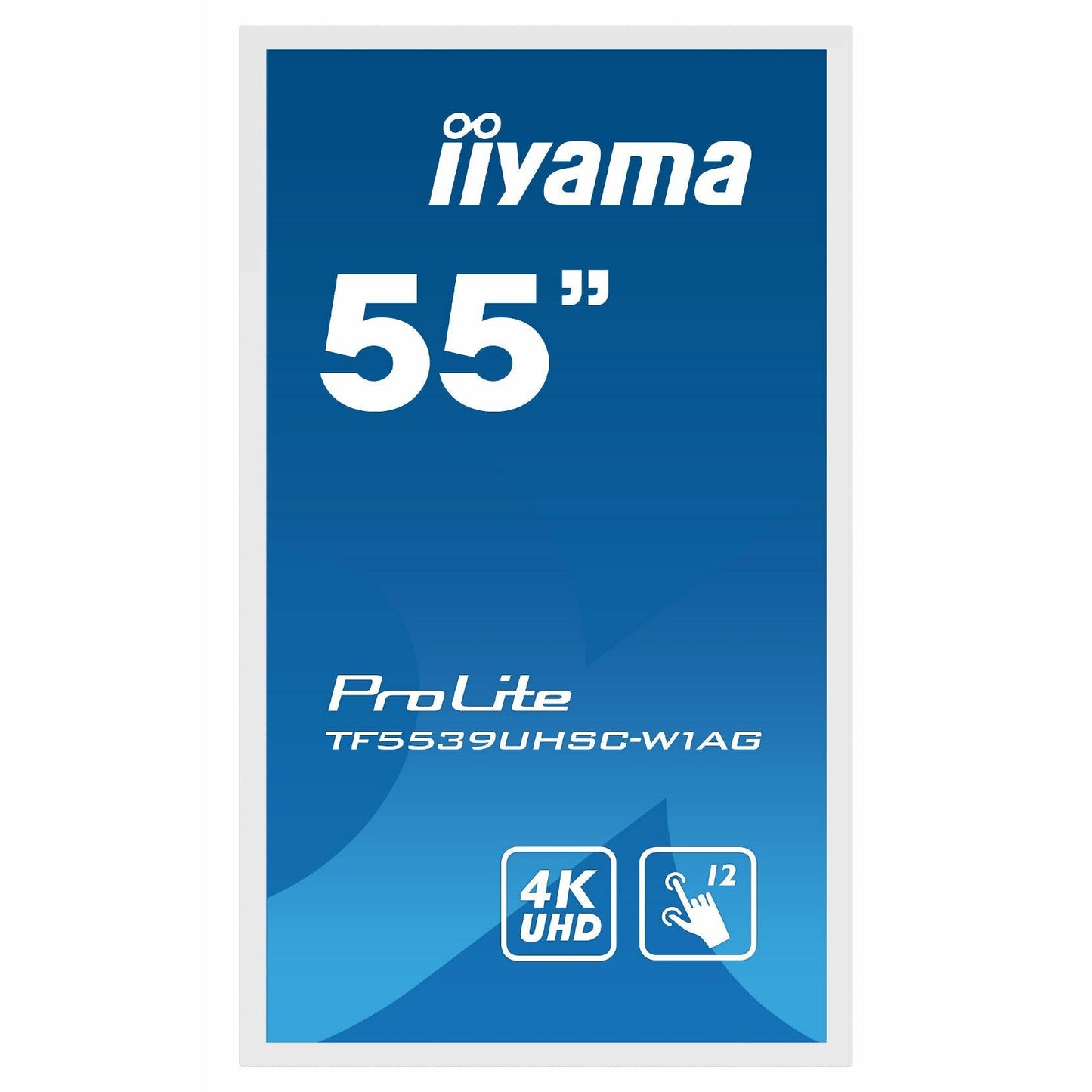 Dark Cyan iiyama TF5539UHSC-W1AG 55" IPS 4K PCAP 12pt Touch Open Frame LFD with Anti Glare, White, 24/7 Operation, IPX1 rated