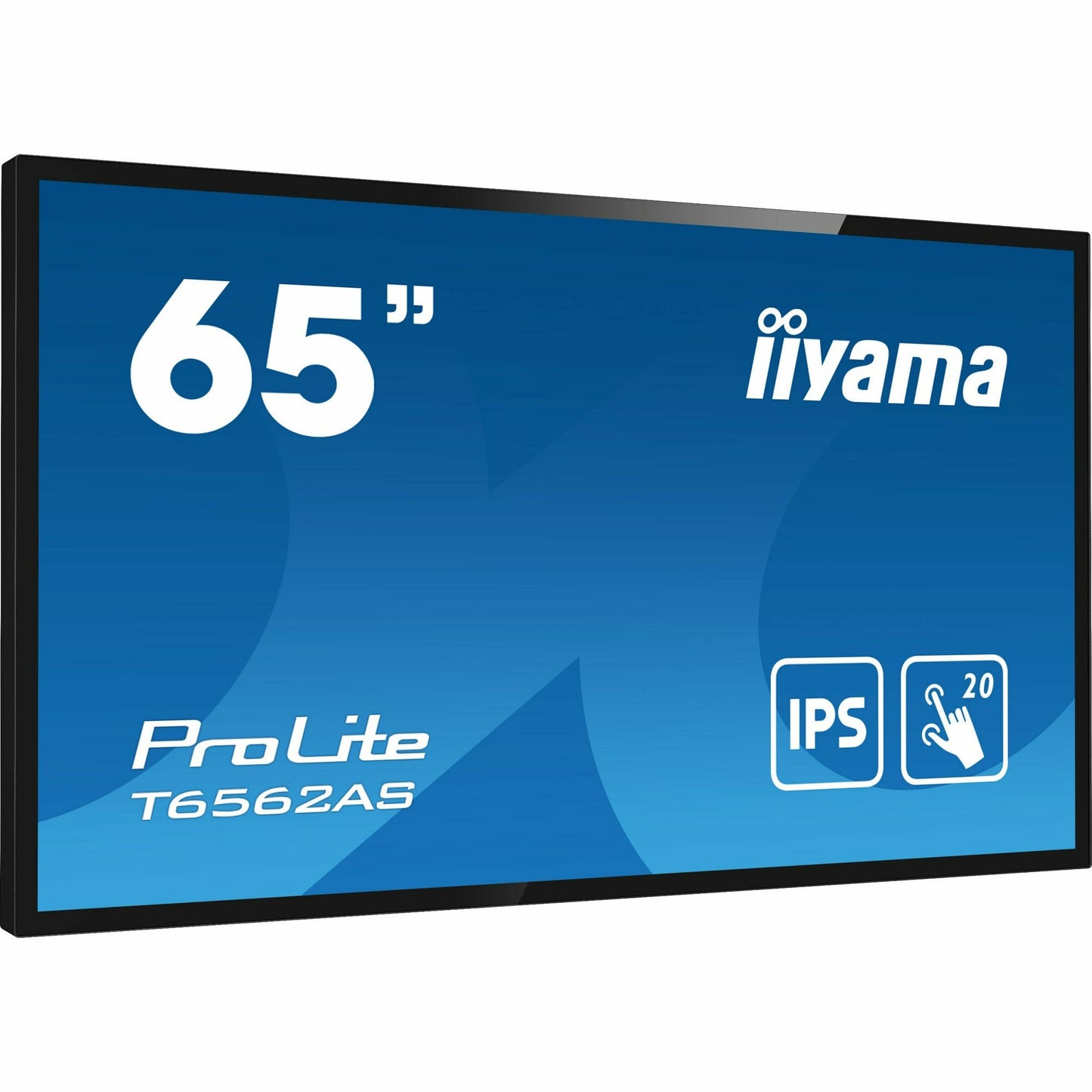 Dark Cyan iiyama ProLite T6562AS-B1 65" VA 4K UHD Projective Capacitive 20pt Touchscreen with Palm Rejection Edge to Edge Glass Design