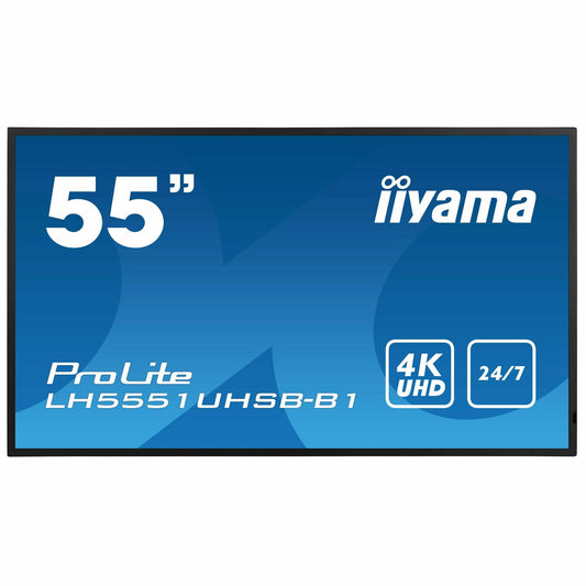 Dark Cyan Iiyama ProLite LH5551UHSB-B1 55" IPS 4K UHD Professional 24/7 Digital Signage Display with Intel SDM Slot