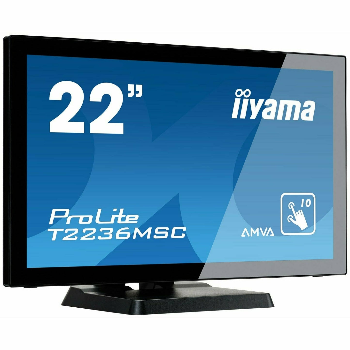 Steel Blue iiyama ProLite T2236MSC-B2 22" 10 point Touch Screen with edge-to-edge glass and AMVA panel