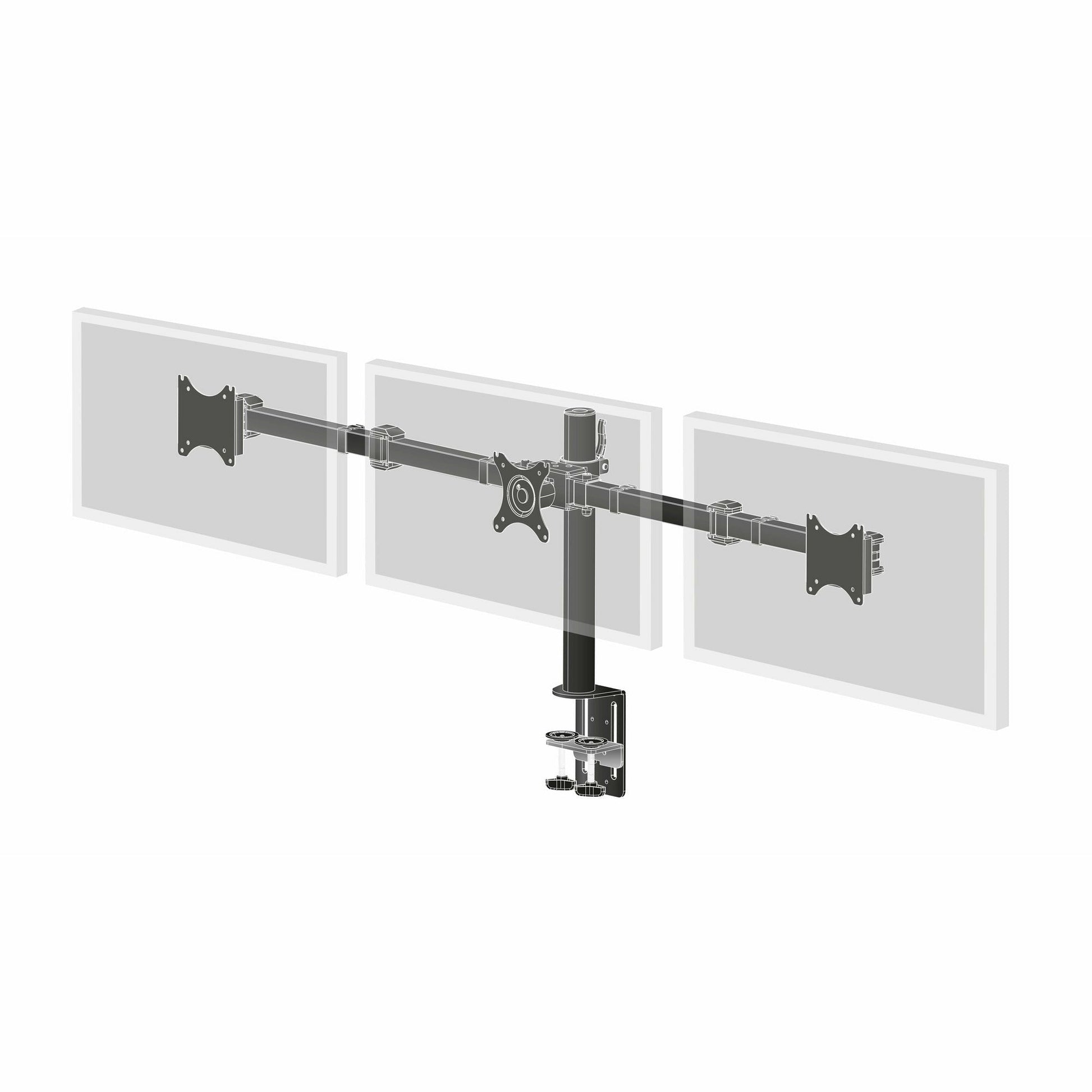 Light Gray iiyama ProLite DS1003C-B1 triple Screen Desk Top Mounting Arm