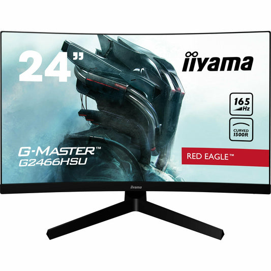 Light Gray iiyama G-Master G2466HSU-B1 24" 165Hz 1ms 1500R Fixed Stand Curved Gaming Monitor