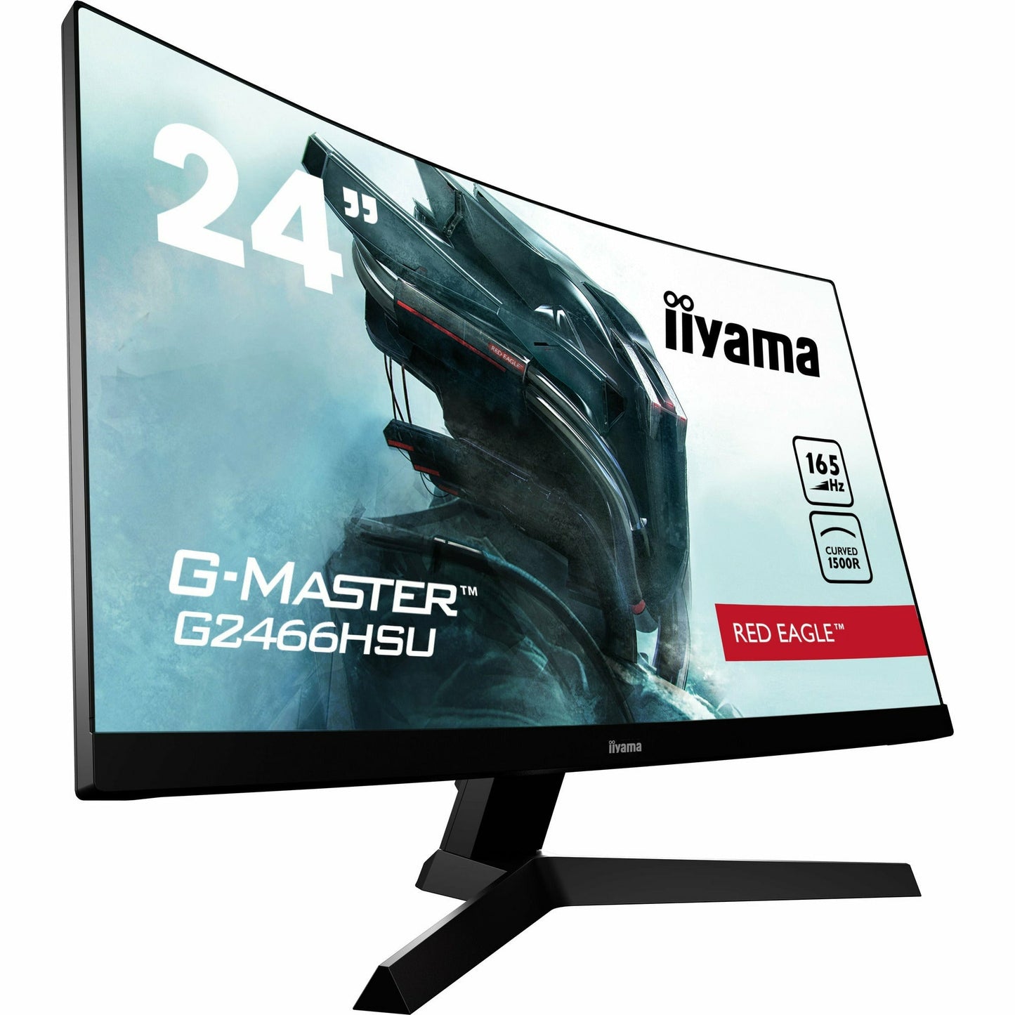 Light Gray iiyama G-Master G2466HSU-B1 24" 165Hz 1ms 1500R Fixed Stand Curved Gaming Monitor