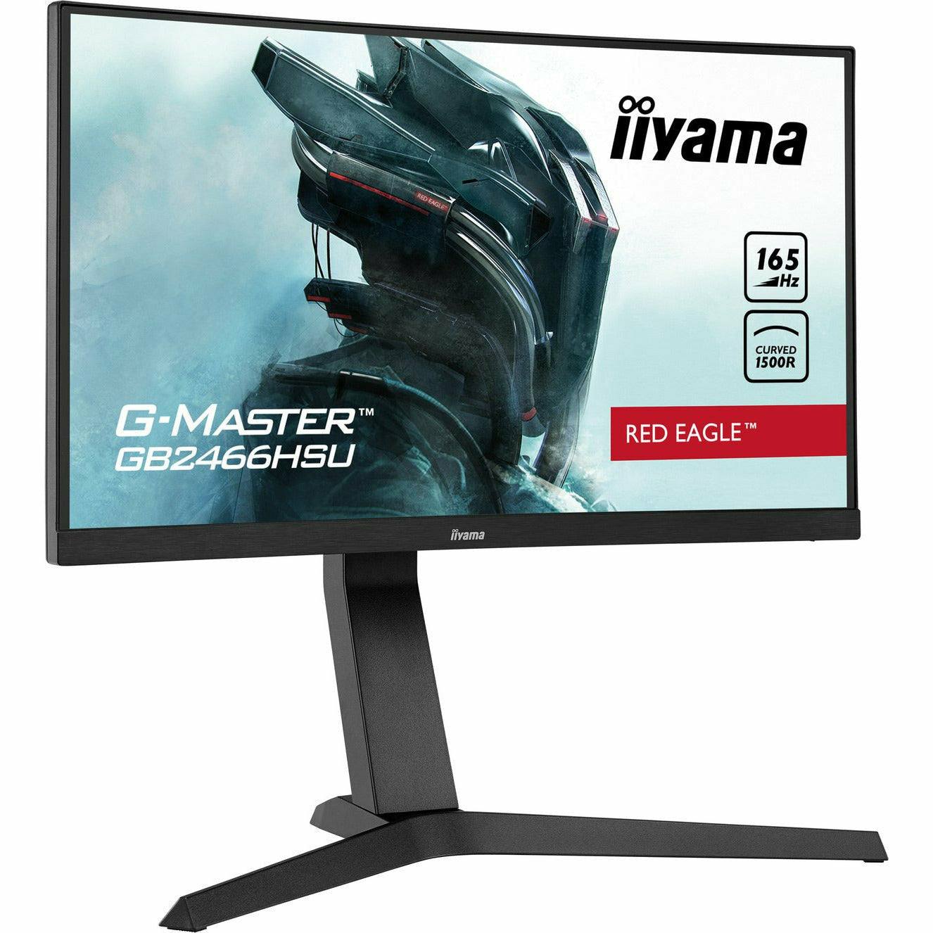 Light Gray iiyama G-MASTER GB2466HSU-B1 24" 165Hz 1ms 1500R Height Adjust Stand Curved LED Display