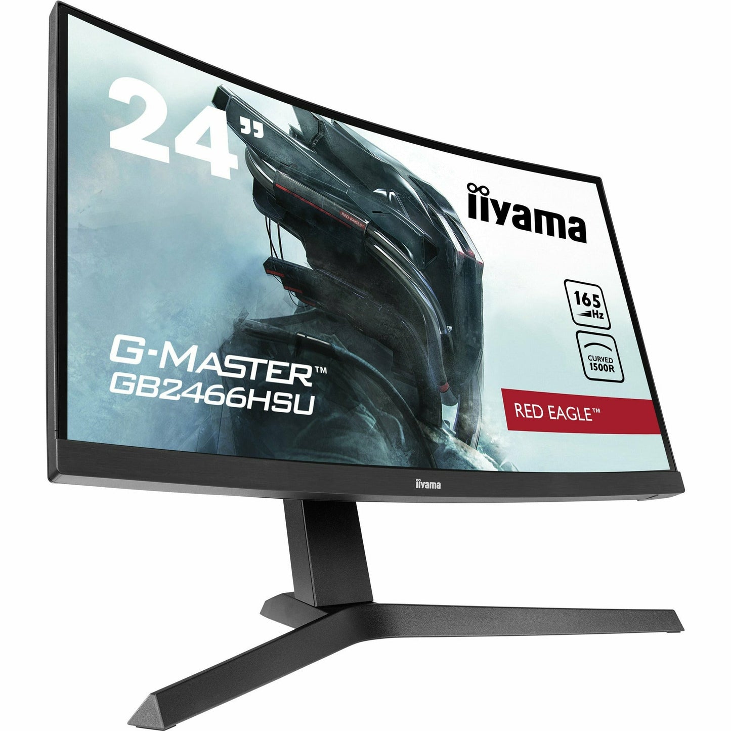 Dark Slate Gray iiyama G-MASTER GB2466HSU-B1 24" 165Hz 1ms 1500R Height Adjust Stand Curved LED Display