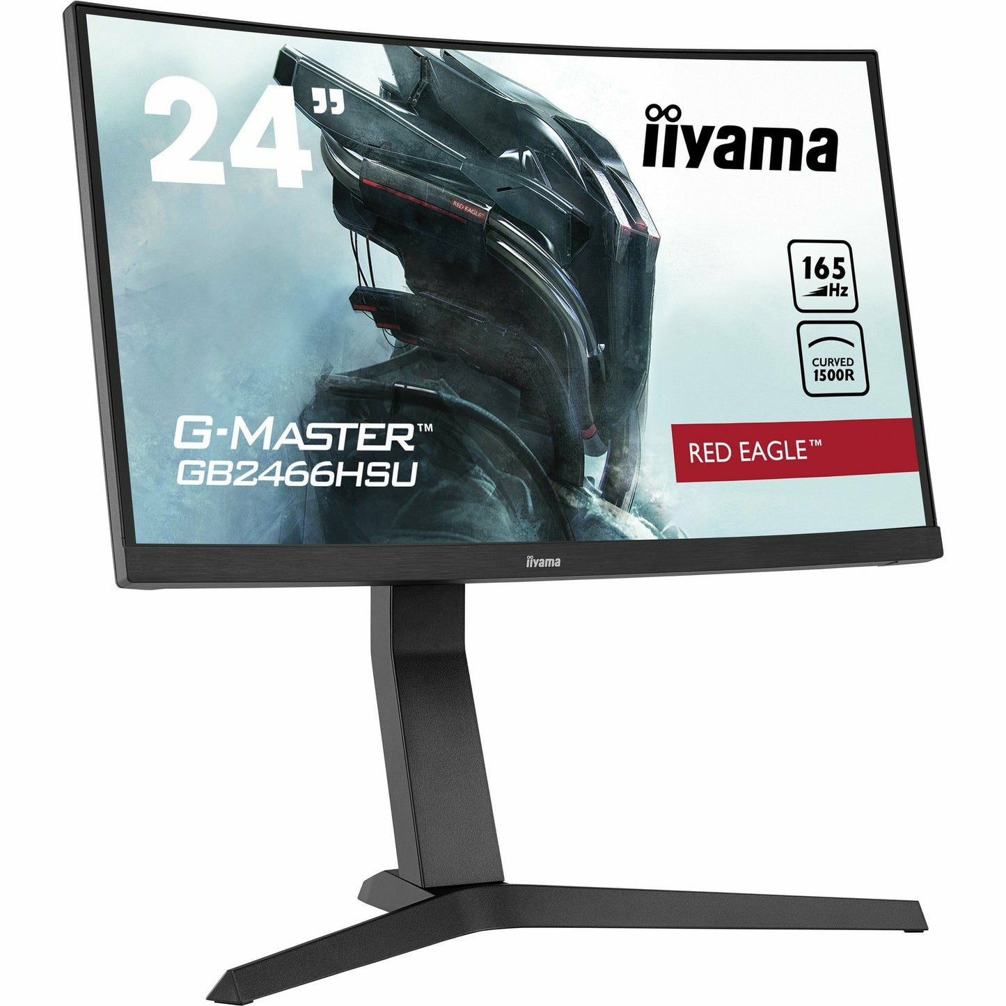 Dark Slate Gray iiyama G-MASTER GB2466HSU-B1 24" 165Hz 1ms 1500R Height Adjust Stand Curved LED Display