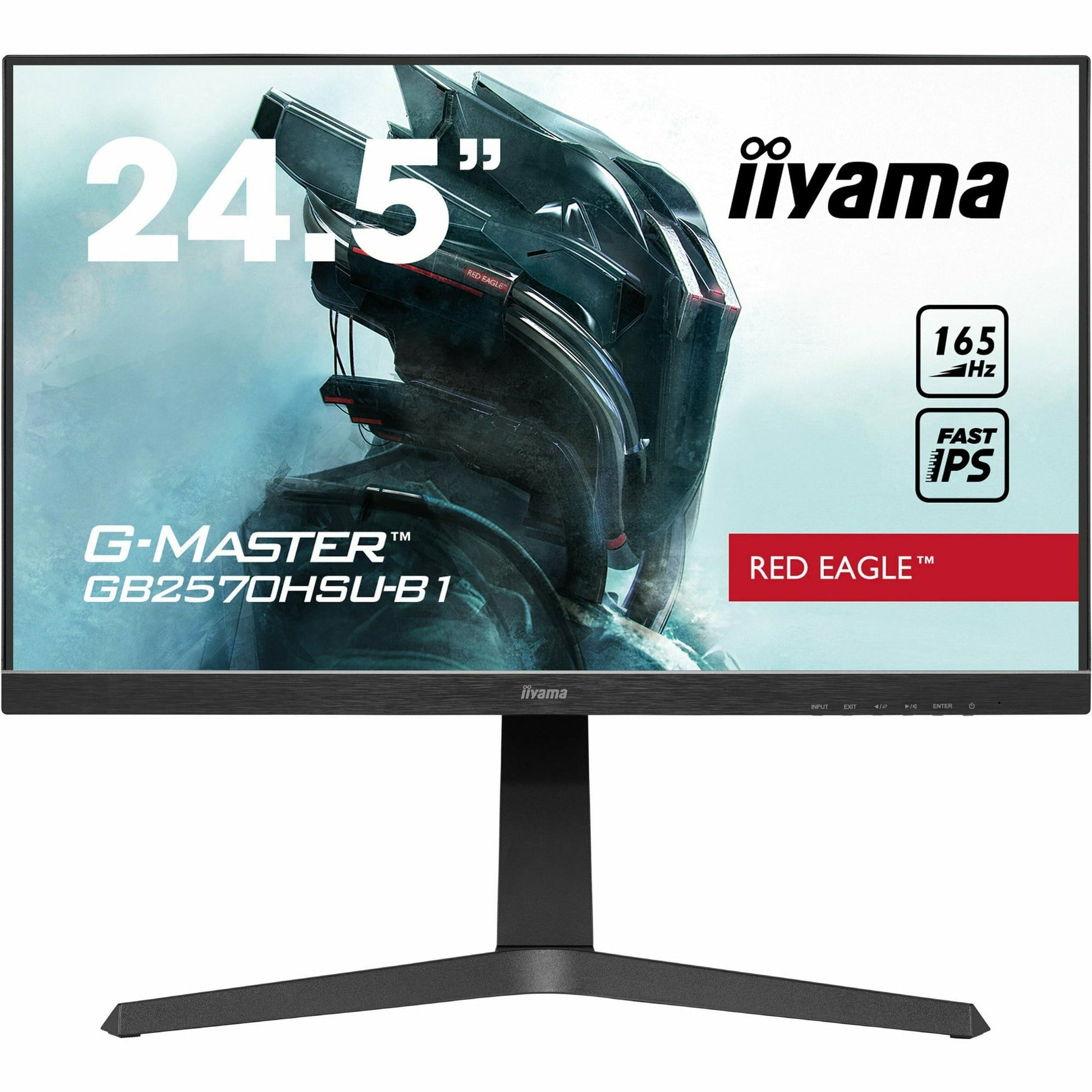 Light Gray iiyama G-Master GB2570HSU-B1 25" Fast IPS 0.5ms MPRT 165Hz Refresh Gaming Monitor with Height Adjust Stand