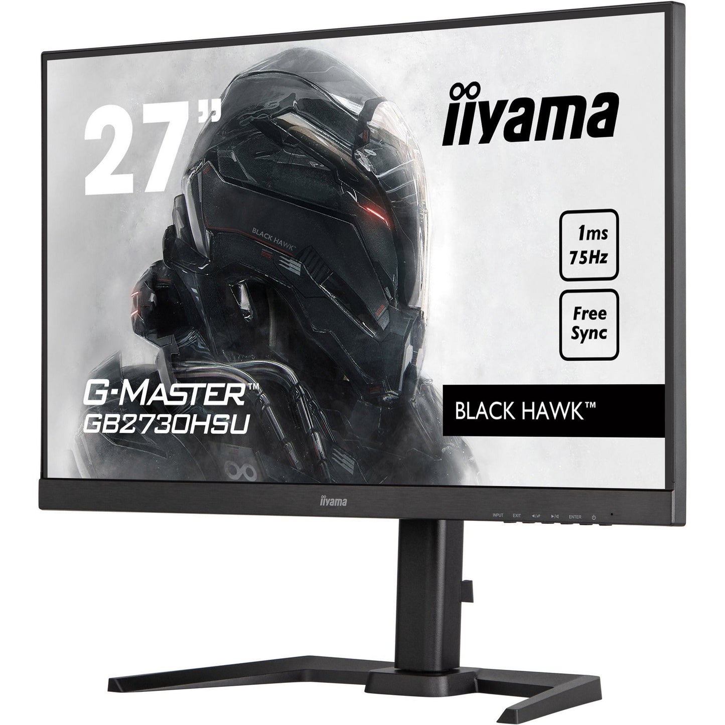 Light Gray iiyama ProLite GB2730HSU-B5 27" Black Hawk Gaming Monitor with Height Adjust Stand