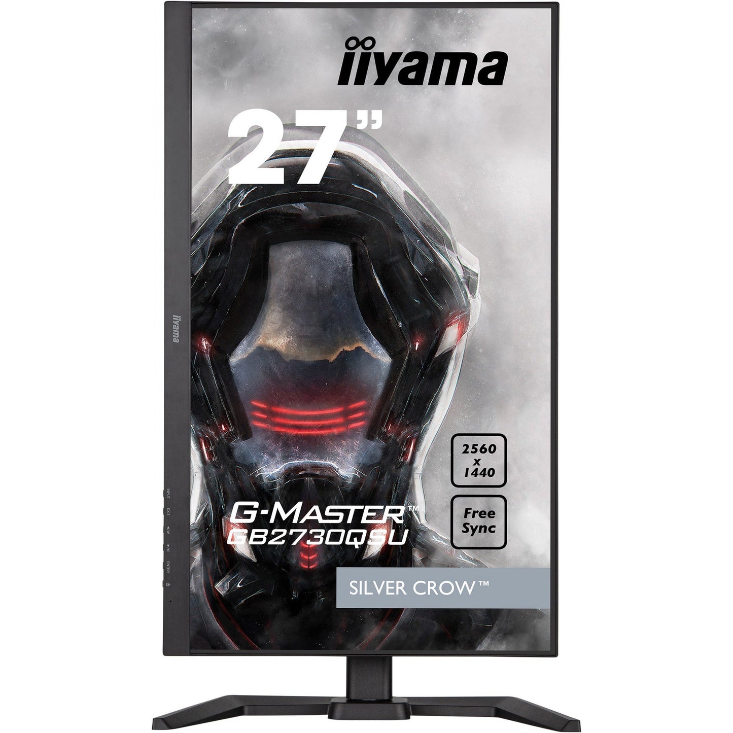 Light Gray iiyama ProLite GB2730QSU-B5 27" 2560x1440 1ms Silver Crow Gaming Monitor with Height Adjust Stand