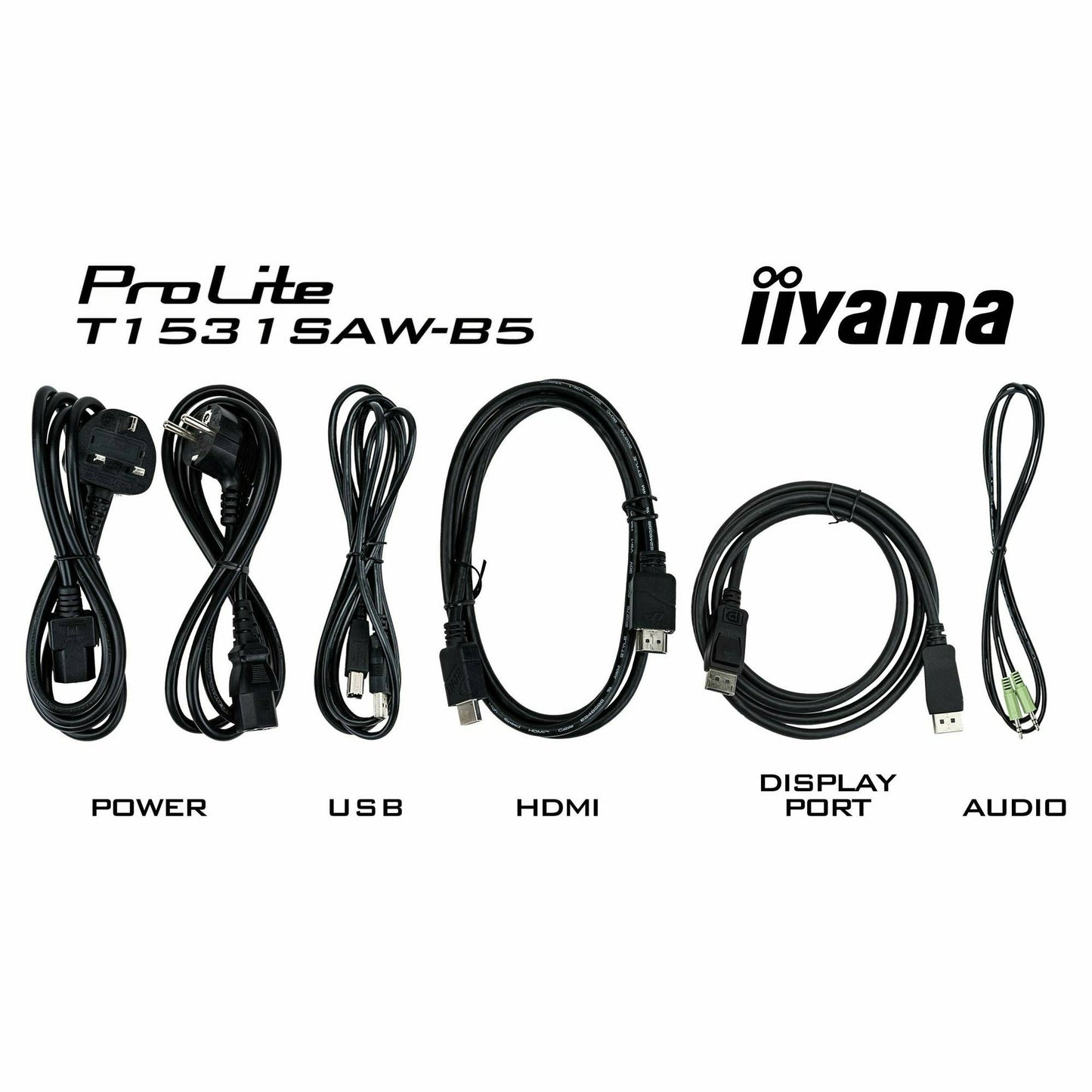 Black iiyama ProLite T1531SAW-B5 15" Touch Screen Display