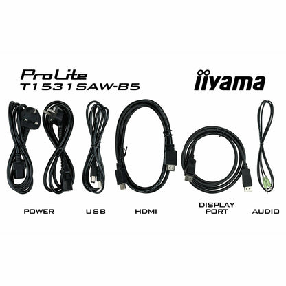 Black iiyama ProLite T1531SAW-B5 15" Touch Screen Display