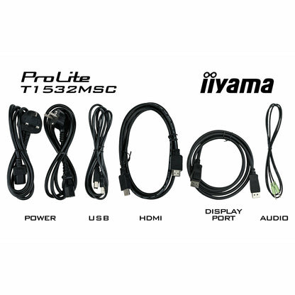 Black iiyama ProLite T1532MSC-B5X 15" Professional Capacitive Touch Screen Display