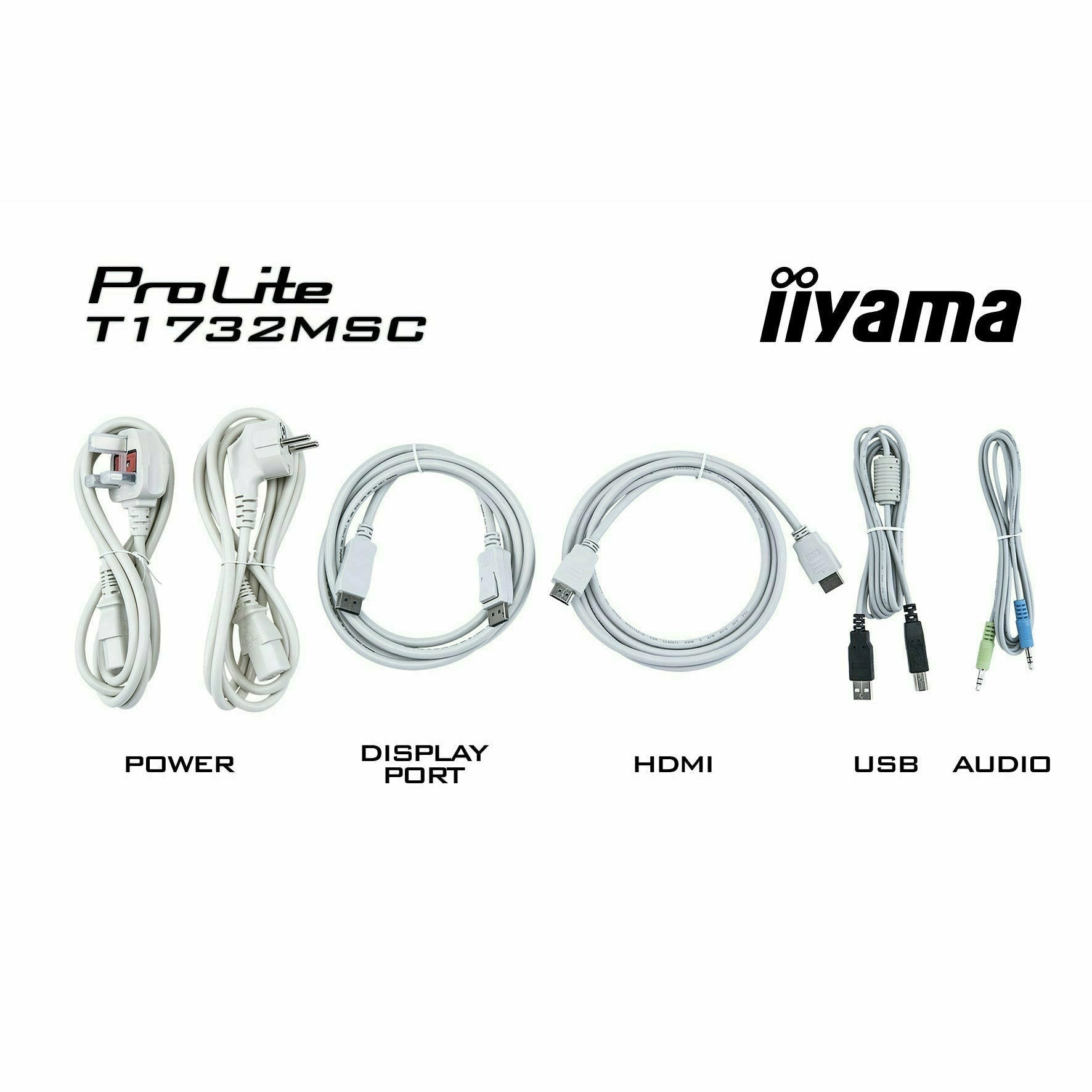 Light Gray iiyama ProLite T1732MSC-W5AG 17" Professional Capacitive Touch Screen Display in White