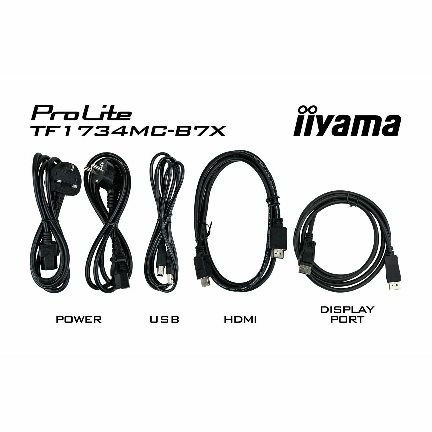 Black iiyama ProLite TF1734MC-B7X 17" Capacitive Touch Screen Display