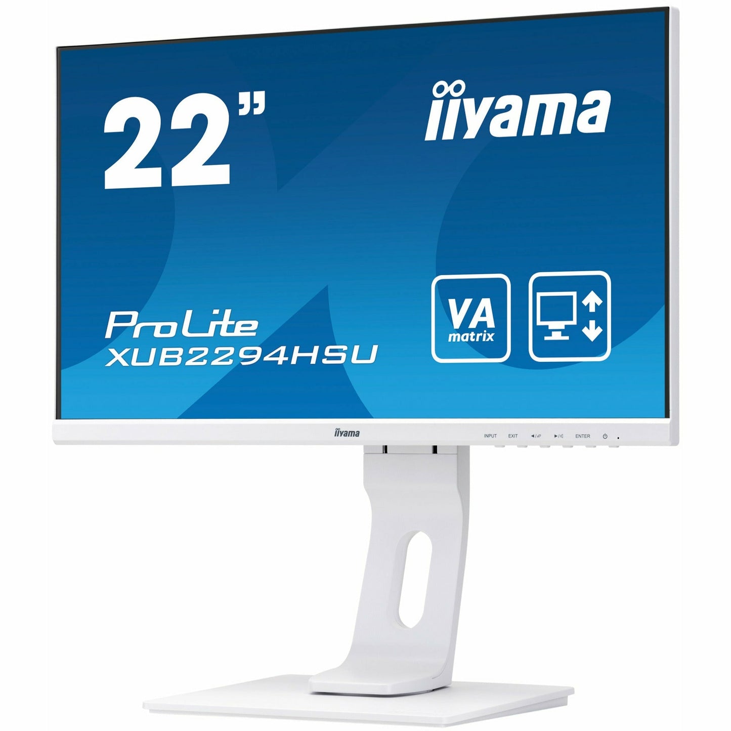 Dark Cyan iiyama ProLite XUB2294HSU-W1 22" LCD HD Monitor in White