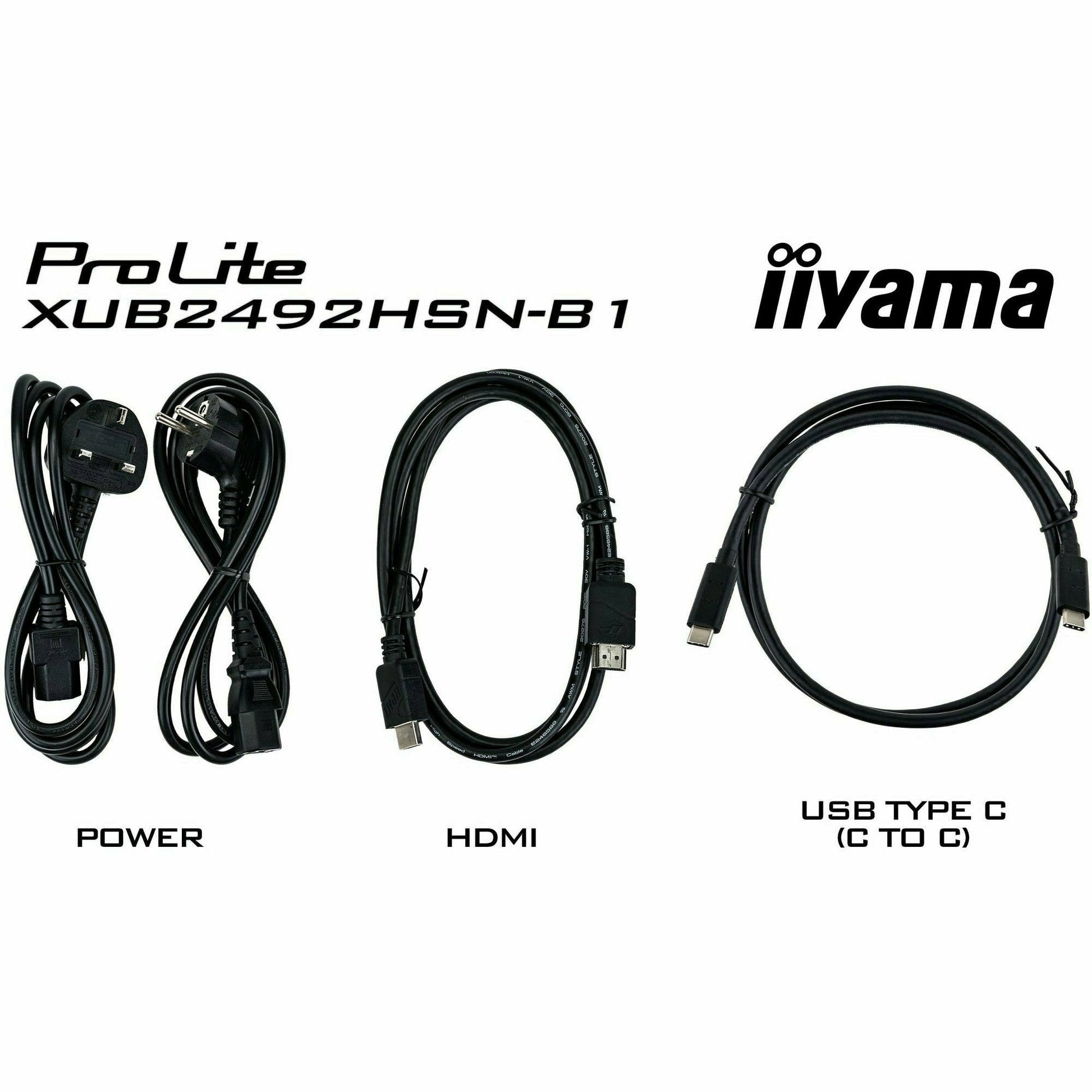 White Smoke iiyama Prolite XUB2492HSN-B1 24’’ IPS Display with USB-C dock