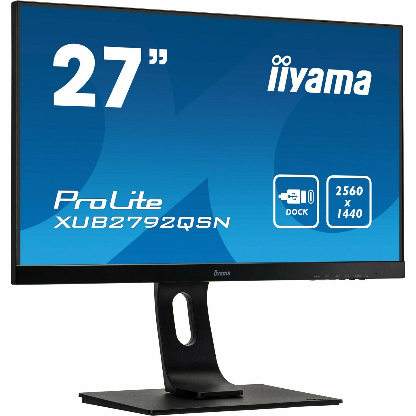 Dark Cyan iiyama Prolite XUB2792QSN-B1 27’’ WQHD IPS Display with USB-C dock