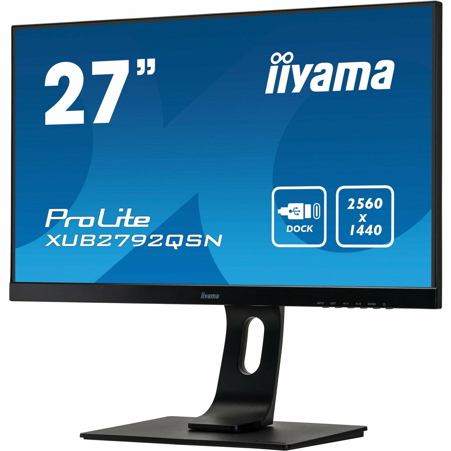 Dark Cyan iiyama Prolite XUB2792QSN-B1 27’’ WQHD IPS Display with USB-C dock