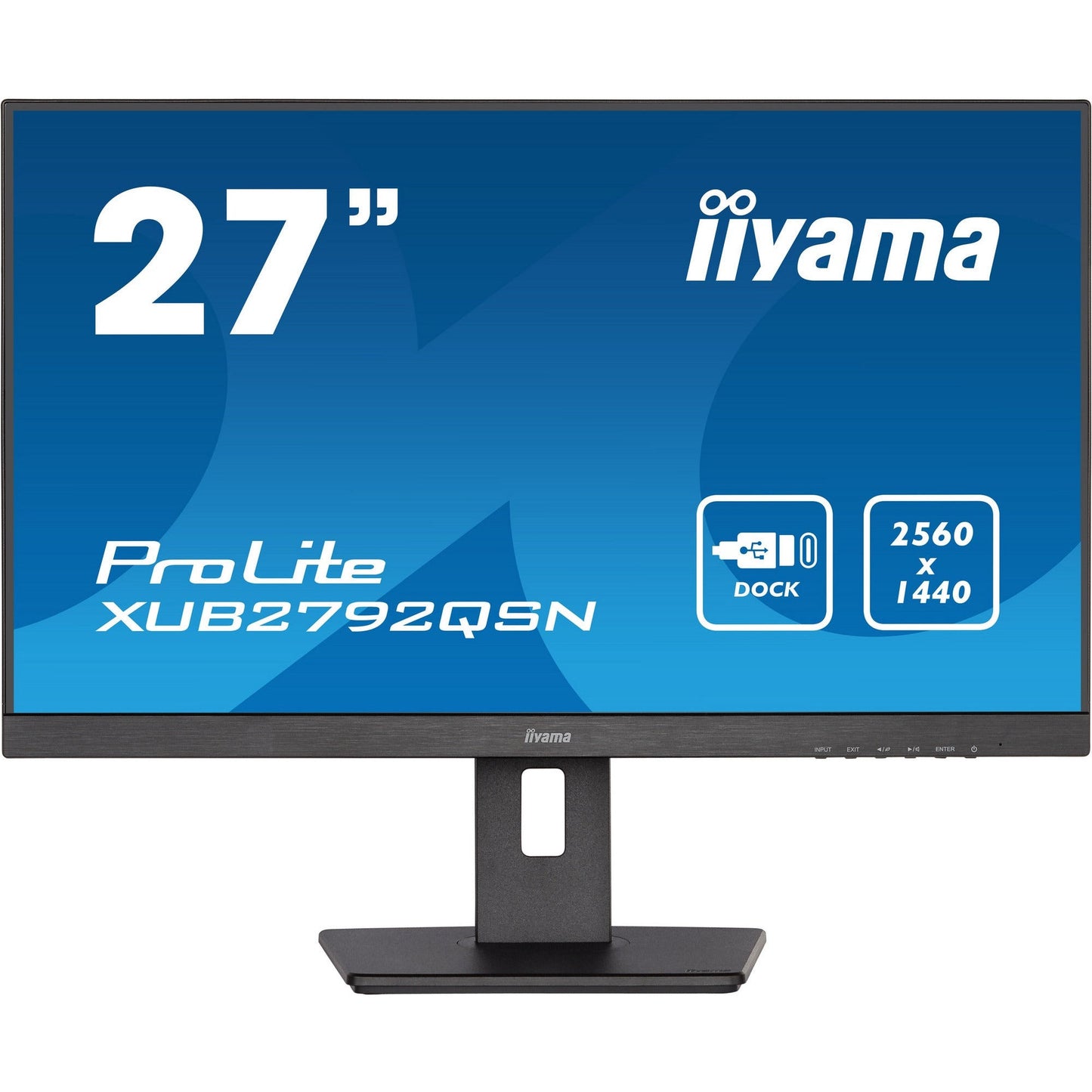 Dark Cyan iiyama Prolite XUB2792QSN-B5 27’’ WQHD IPS Display with USB-C dock & RJ45 (LAN)