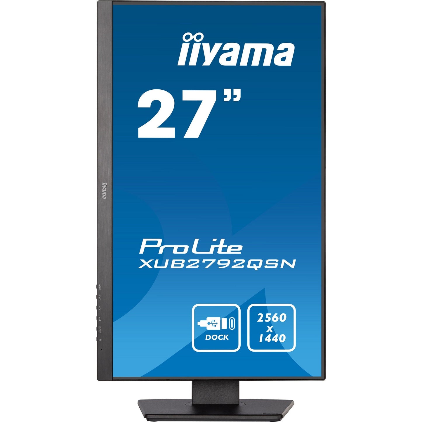 Dark Cyan iiyama Prolite XUB2792QSN-B5 27’’ WQHD IPS Display with USB-C dock & RJ45 (LAN)