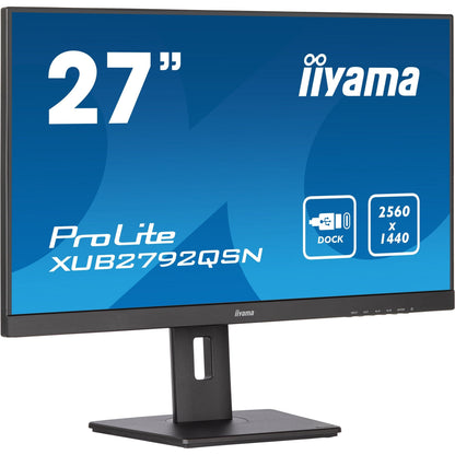 Dark Cyan iiyama Prolite XUB2792QSN-B5 27’’ WQHD IPS Display with USB-C dock & RJ45 (LAN)