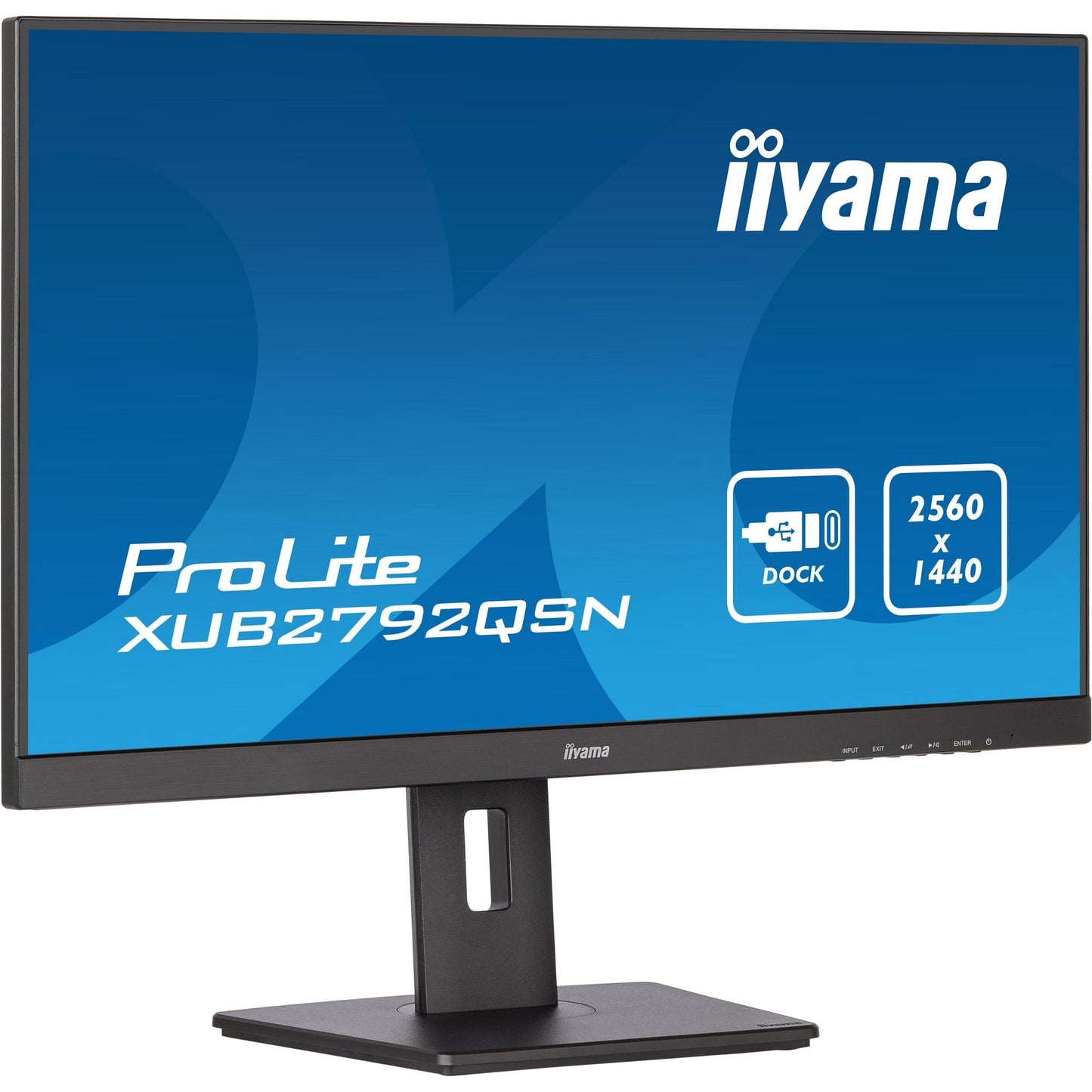 Dark Cyan iiyama Prolite XUB2792QSN-B5 27’’ WQHD IPS Display with USB-C dock & RJ45 (LAN)