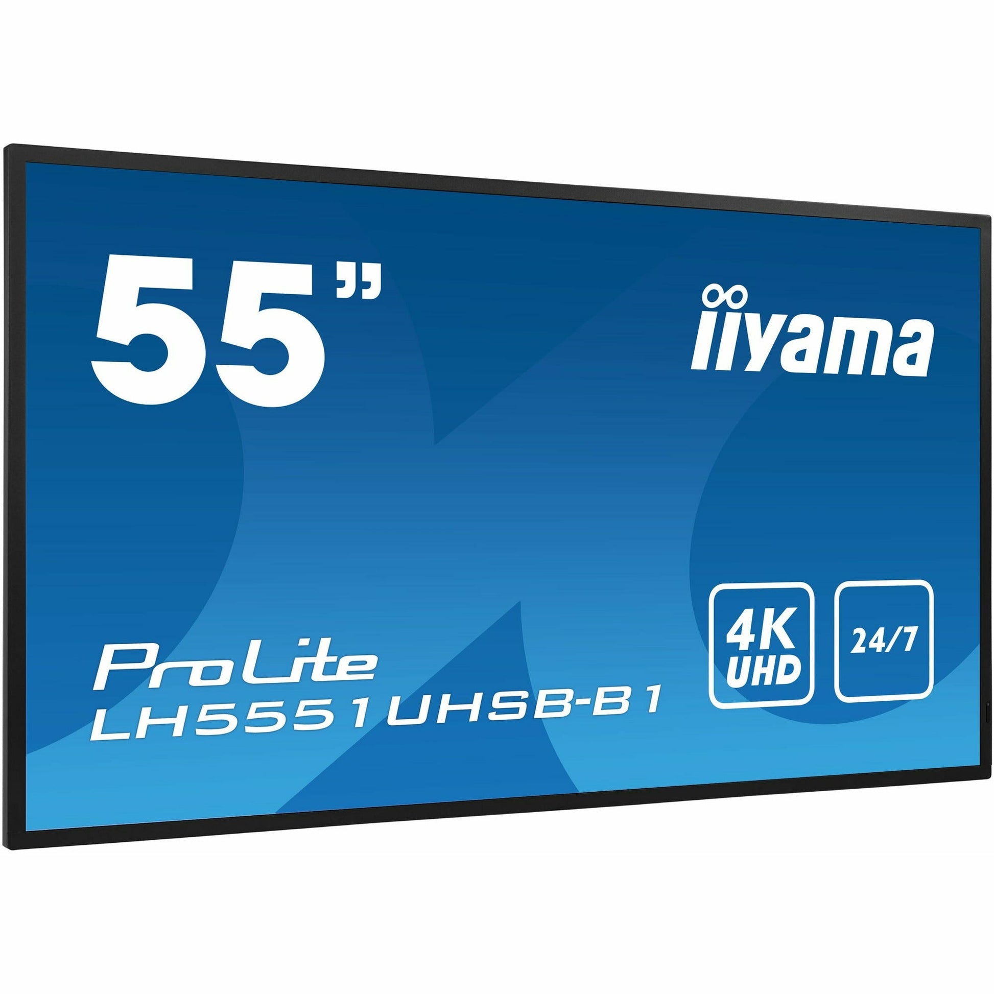 Dark Cyan Iiyama ProLite LH5551UHSB-B1 55" IPS 4K UHD Professional 24/7 Digital Signage Display with Intel SDM Slot