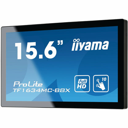 Steel Blue Iiyama ProLite TF1634MC-B8X 15.6" Full HD 10 point PCAP IPS Open Frame Touch Screen