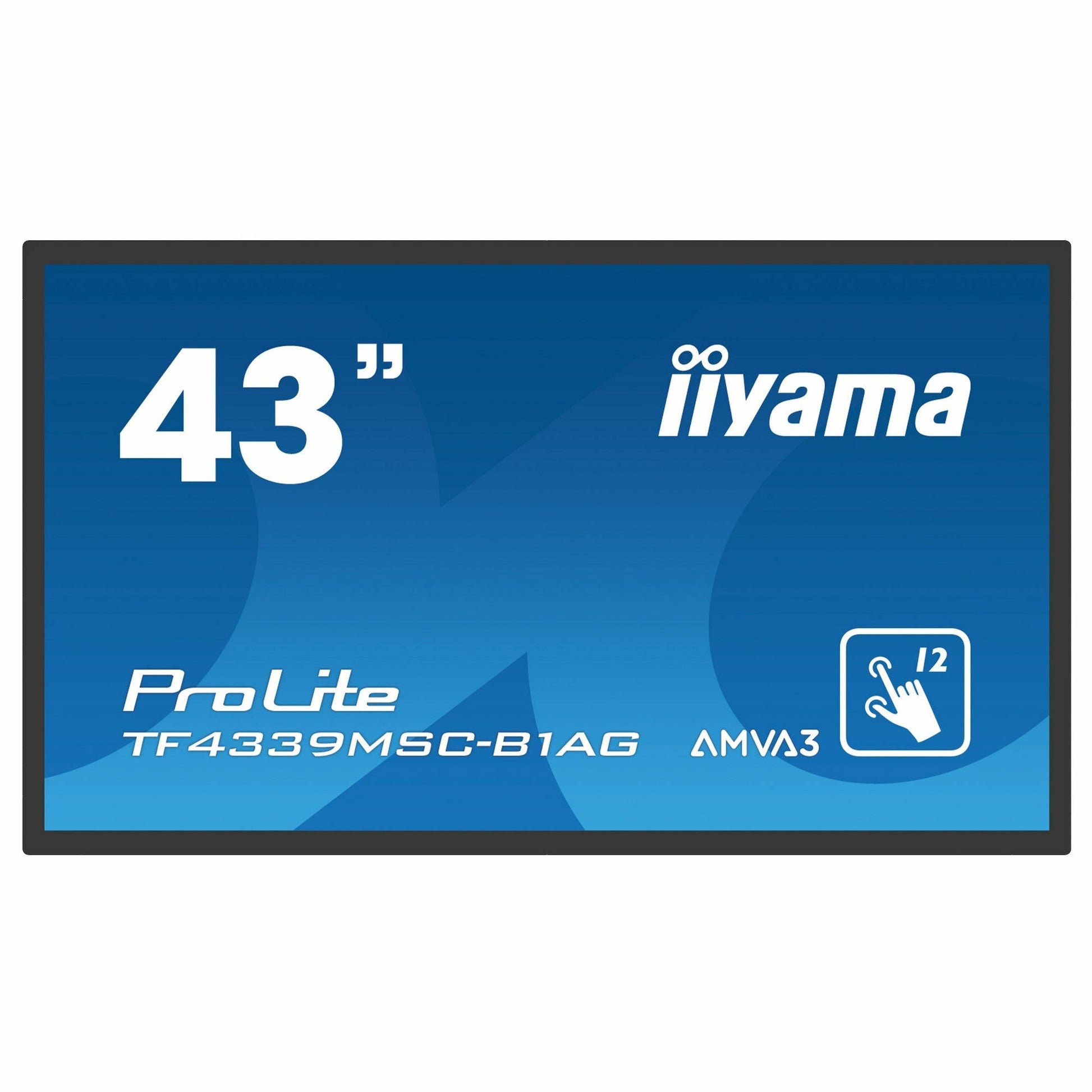 Dark Cyan iiyama ProLite TF4339MSC-B1AG 43" Open Frame IPS 12pt PCAP IPS 4K Through Glass Touch Screen with Anti Glare