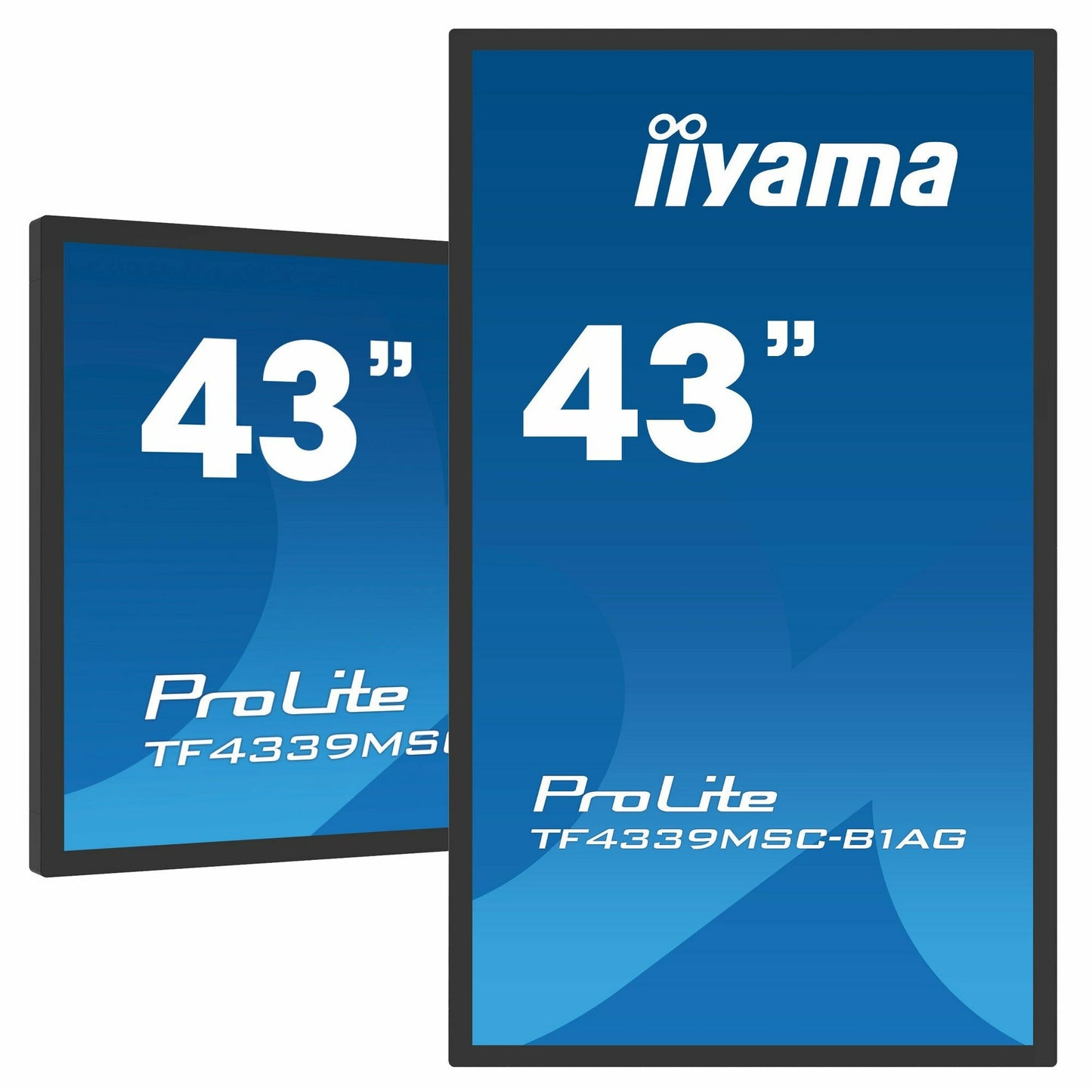 Dark Cyan iiyama ProLite TF4339MSC-B1AG 43" Open Frame IPS 12pt PCAP IPS 4K Through Glass Touch Screen with Anti Glare