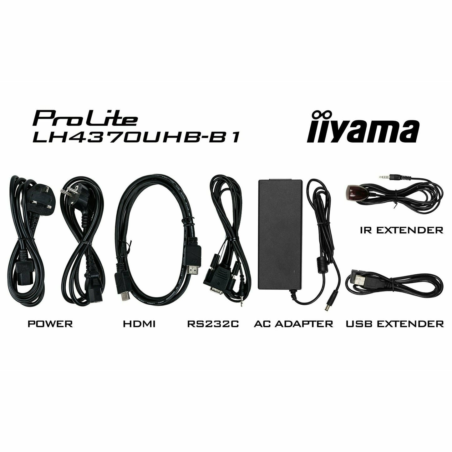 Black iiyama ProLite LH4370UHB-B1 43” Large Format Display with 24/7, 4K UHD, Android 9.0 and 700cd/m² High Brightness