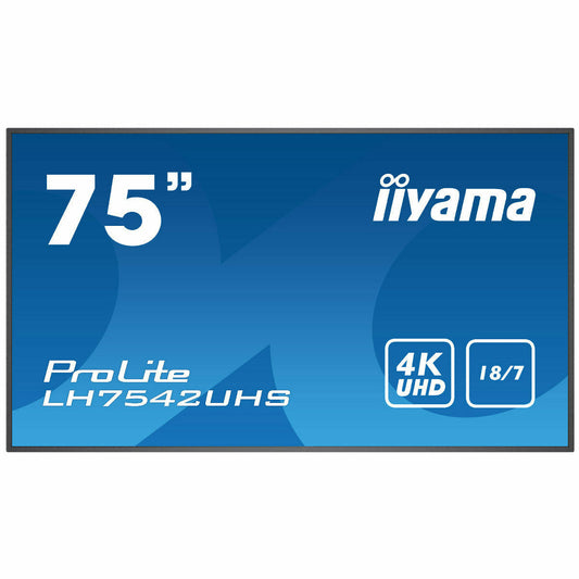 Dark Cyan iiyama ProLite LH7542UHS-B3 75" IPS 4K LFD 18/7 with Android 8.0 and iiyama N-sign integrated Signage Platform