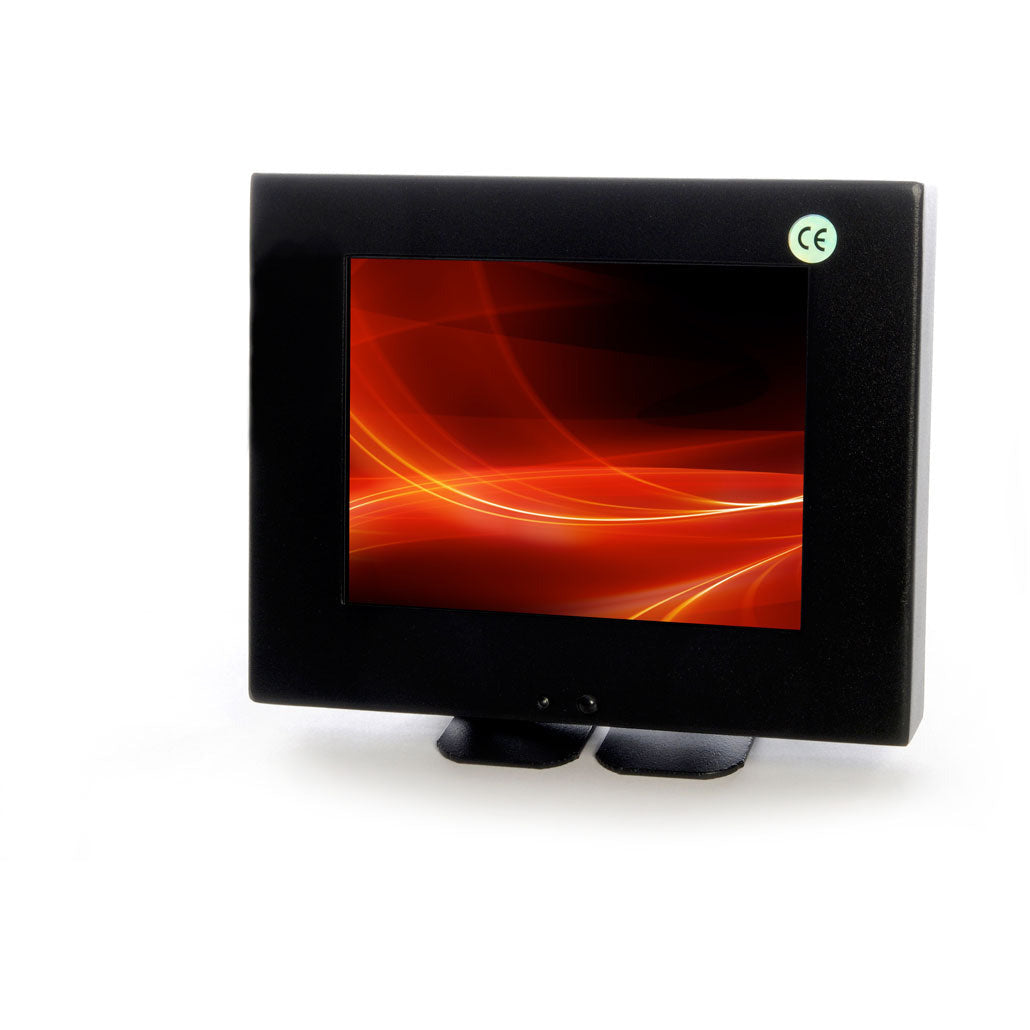 Black Vigilant Vision 8" LED Monitor. BNC & VGA. Metal Case With Glass Front