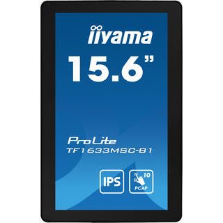 Dark Cyan iiyama ProLite TF1633MSC-B1 15.6" PCAP Full HD Touch Screen Display