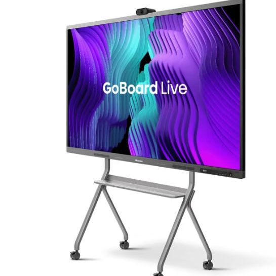 Dark Slate Blue Hisense GoBoard Live 75MR6DE 75" 4K Ultra HD Interactive Touch Screen with Android 13, WiFi, & Built-in 4K Camera