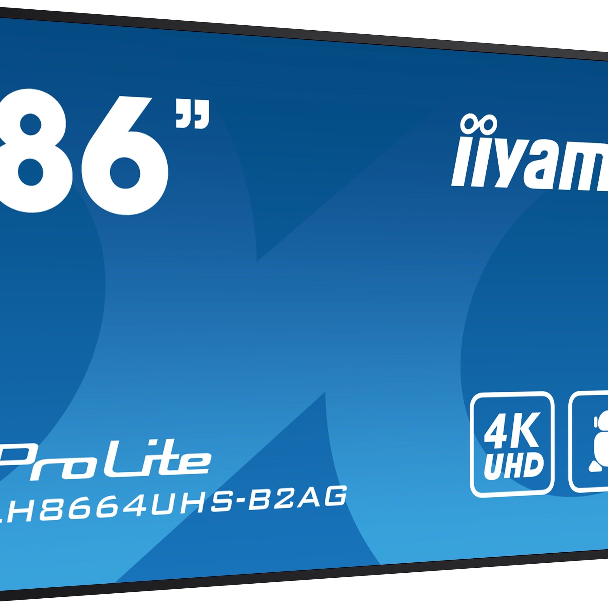 Dark Cyan iiyama LH8664UHS-B2AG Signage Display Digital signage flat panel 2.18 m (86") Wi-Fi 500 cd/m² 4K Ultra HD Black Built-in processor Android 24/7