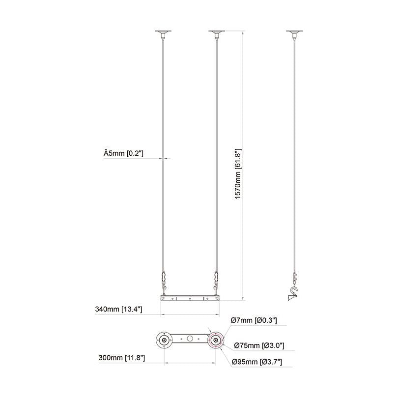 Gray Multibrackets M Pro Series - 1500mm Wire Connecting Plate Small