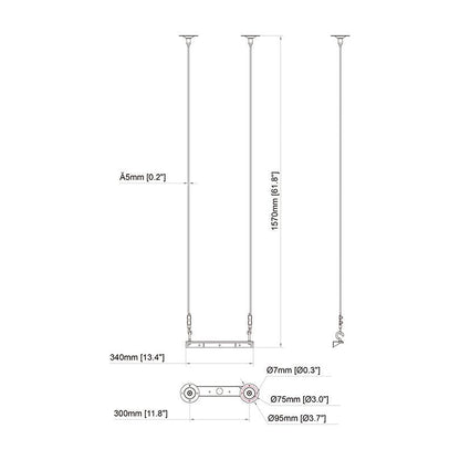 Gray Multibrackets M Pro Series - 1500mm Wire Connecting Plate Small