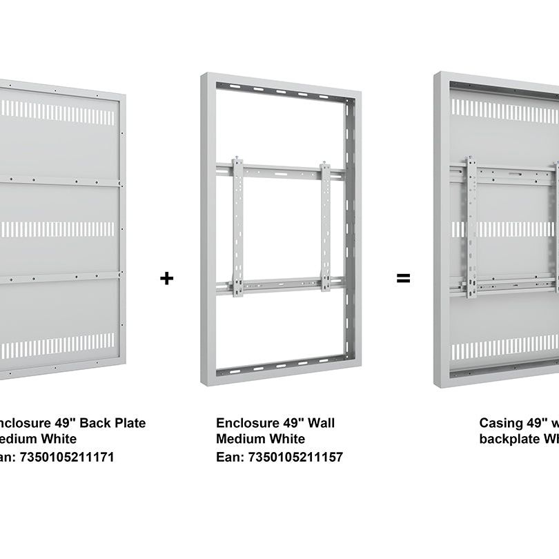 Light Gray Multibrackets M Pro Series - Enclosure 49" Back Plate Medium White