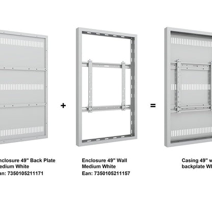 Light Gray Multibrackets M Pro Series - Enclosure 49" Back Plate Medium White