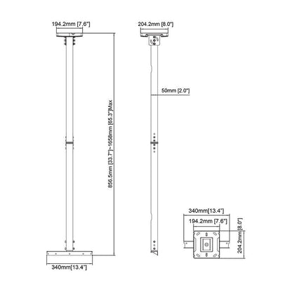 Light Gray Multibrackets M Pro Series - 1500mm Pipe Connecting Plate Small White