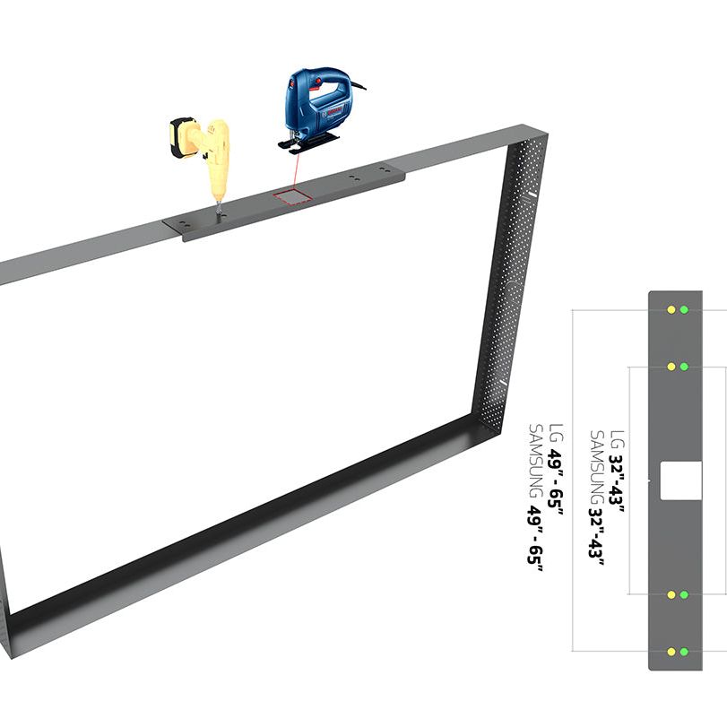 Dim Gray Multibrackets M Pro Series - Landscape Installation Template Black