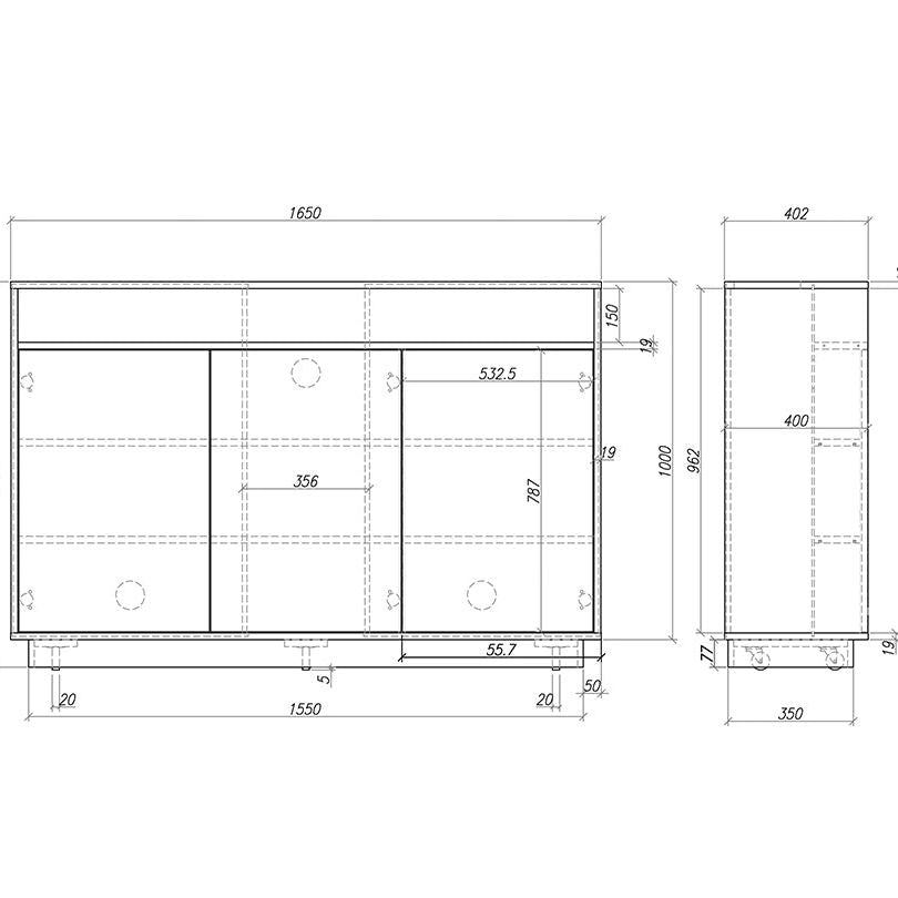 Light Gray Multibrackets M AV-Cabinet TV-Lift 65" White
